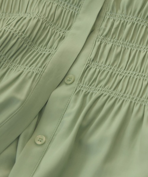 VIS（ビス）の「【洗える】ウエストシャーリングブラウス（シャツ/ブラウス・レディース・ベージュ/オフホワイト/グリーン系その他・FREE）」の18枚目の写真