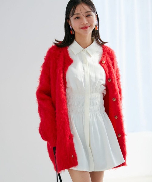 VIS（ビス）の「【洗える】ウエストシャーリングブラウス（シャツ/ブラウス・レディース・ベージュ/オフホワイト/グリーン系その他・FREE）」の14枚目の写真