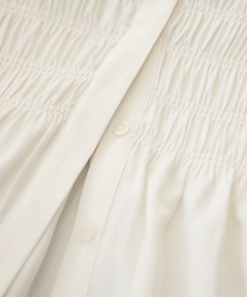VIS（ビス）の「【洗える】ウエストシャーリングブラウス（シャツ/ブラウス・レディース・ベージュ/オフホワイト/グリーン系その他・FREE）」の21枚目の写真