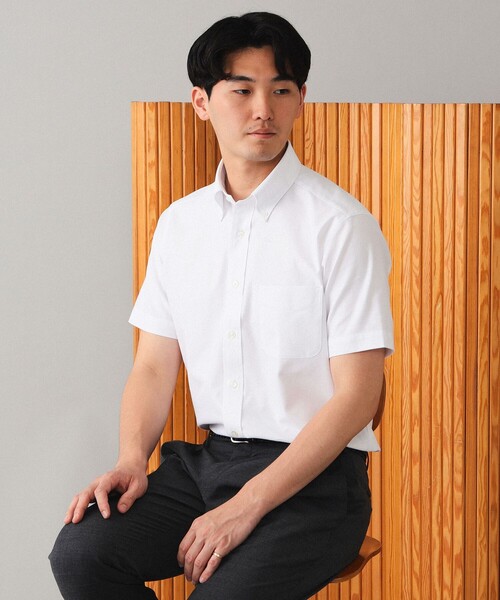 BEAMS F（ビームスエフ）の「BEAMS F / COOLMAX (R) カラミ ボタンダウンシャツ（ビジネスシャツ・メンズ・ホワイト/ネイビー/サックスブルー・LARGE/MEDIUM/SMALL/X-LARGE）」の7枚目の写真