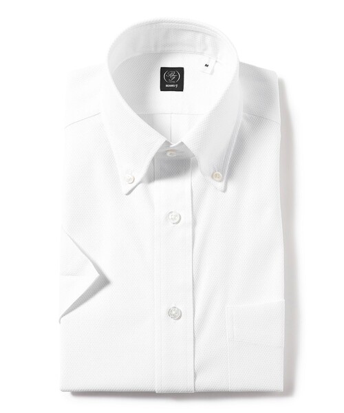 BEAMS F（ビームスエフ）の「BEAMS F / COOLMAX (R) カラミ ボタンダウンシャツ（ビジネスシャツ・メンズ・ホワイト/ネイビー/サックスブルー・LARGE/MEDIUM/SMALL/X-LARGE）」の12枚目の写真