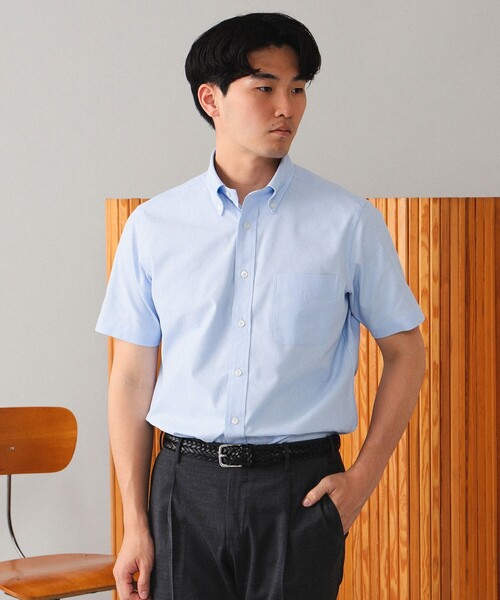 BEAMS F（ビームスエフ）の「BEAMS F / COOLMAX (R) カラミ ボタンダウンシャツ（ビジネスシャツ・メンズ・ホワイト/ネイビー/サックスブルー・LARGE/MEDIUM/SMALL/X-LARGE）」の16枚目の写真