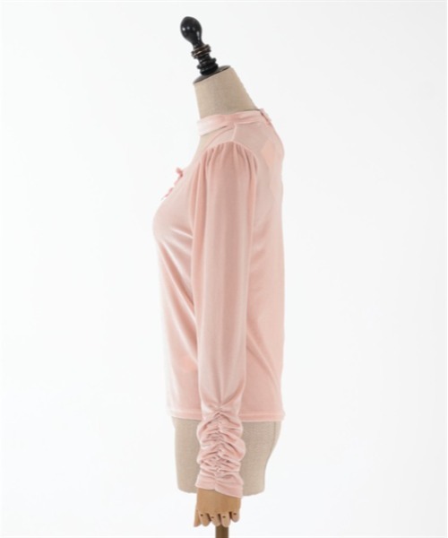 axes femme POETIQUE(アクシーズファムポエティック)の「チョーカーデザインベロアプル(Tシャツ/カットソー・レディース・モカ/ブラック/ピンク・MEDIUM)」の5枚目の写真