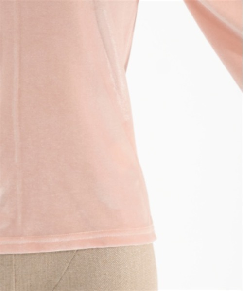 axes femme POETIQUE(アクシーズファムポエティック)の「チョーカーデザインベロアプル(Tシャツ/カットソー・レディース・モカ/ブラック/ピンク・MEDIUM)」の8枚目の写真