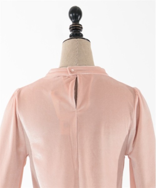 axes femme POETIQUE(アクシーズファムポエティック)の「チョーカーデザインベロアプル(Tシャツ/カットソー・レディース・モカ/ブラック/ピンク・MEDIUM)」の10枚目の写真