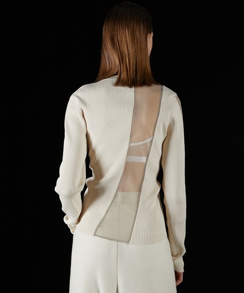 PRANK PROJECT（プランクプロジェクト）の「シアードッキングリブニット / Sheer Docking Rib Knit（ニット/セーター・レディース・ベージュ/グレー/ブラック・FREE）」の9枚目の写真