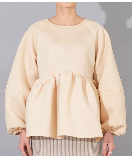 Settimissimo（セッティミッシモ）の「ダンボールニット ペプラム プルオーバー 長袖（Tシャツ/カットソー・レディース・ブラック/アイボリー・FREE）」の17枚目の写真