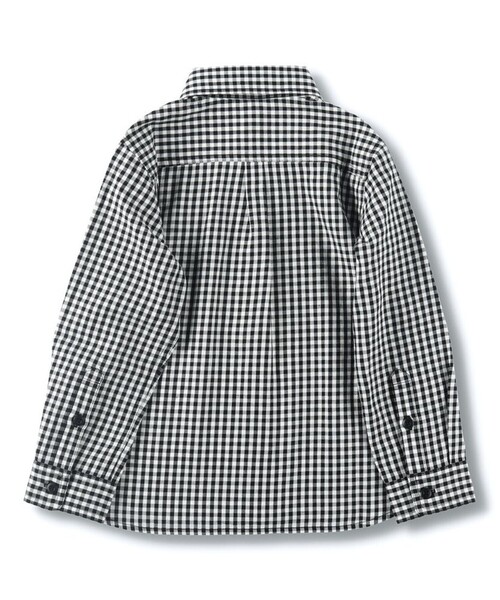 BRANSHES（ブランシェス）の「【フォーマル/綿100％】ギンガムチェックシャツ（シャツ/ブラウス・キッズ・ブラック・120/130/110）」の3枚目の写真