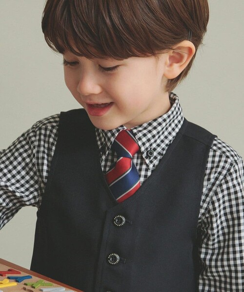 BRANSHES（ブランシェス）の「【フォーマル/綿100％】ギンガムチェックシャツ（シャツ/ブラウス・キッズ・ブラック・120/130/110）」の4枚目の写真