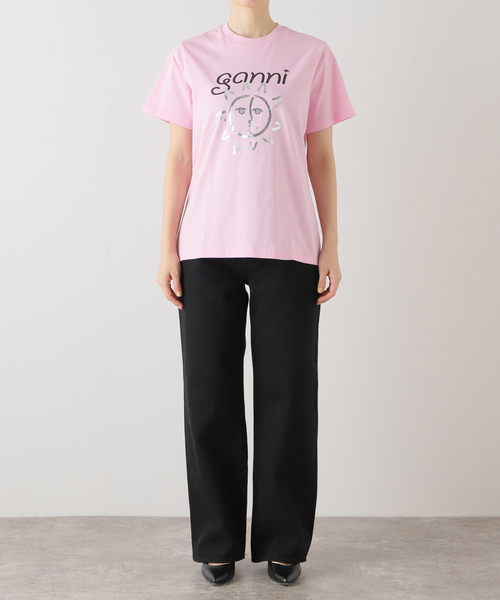 GANNI(ガニー)の「【GANNI / ガニー】 Basic Jersey Sun Relaxed T-shirt:Tシャツ(Tシャツ/カットソー・レディース・バーガンディー・SMALL)」の3枚目の写真