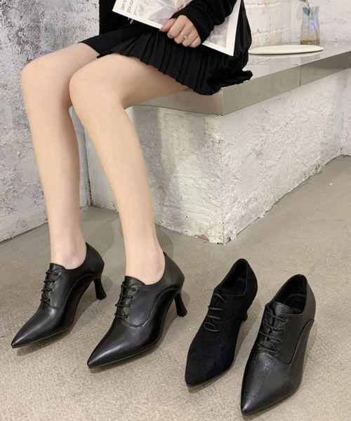 Miniministore(ミニミニストア)の「アンクル丈ブーティ ハイヒール 韓国風(パンプス・レディース・ブラック系3/ブラック系2/ブラック系1・24.5cm/24.0cm/22.5cm/23.5cm/23.0cm)」の4枚目の写真