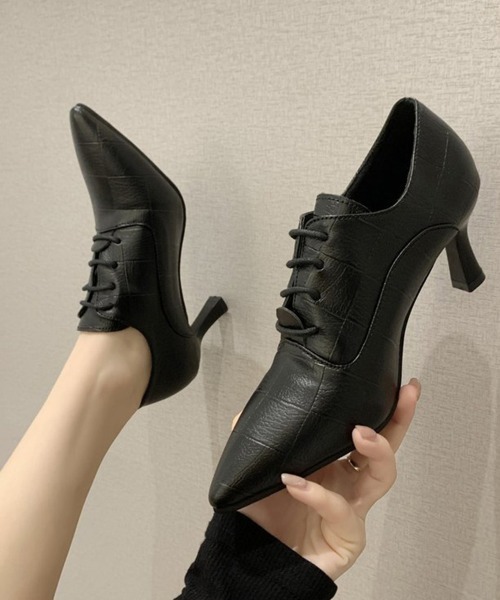 Miniministore(ミニミニストア)の「アンクル丈ブーティ ハイヒール 韓国風(パンプス・レディース・ブラック系3/ブラック系2/ブラック系1・24.5cm/24.0cm/22.5cm/23.5cm/23.0cm)」の7枚目の写真