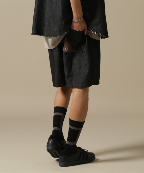 WHITELAND（ホワイトランド）の「【WEB&DEPOT限定】WHITELAND/ホワイトランド/OWL/DENIM SHORTS/デニムショーツ（デニムパンツ・メンズ・インディゴブルー/ブラック・L/M）」の2枚目の写真