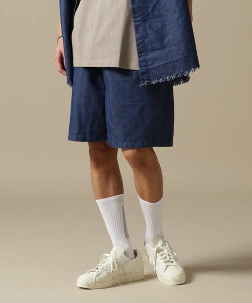 WHITELAND（ホワイトランド）の「【WEB&DEPOT限定】WHITELAND/ホワイトランド/OWL/DENIM SHORTS/デニムショーツ（デニムパンツ・メンズ・インディゴブルー/ブラック・L/M）」の4枚目の写真