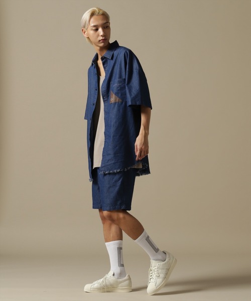 WHITELAND（ホワイトランド）の「【WEB&DEPOT限定】WHITELAND/ホワイトランド/OWL/DENIM SHORTS/デニムショーツ（デニムパンツ・メンズ・インディゴブルー/ブラック・L/M）」の5枚目の写真