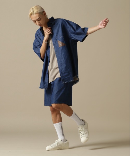 WHITELAND（ホワイトランド）の「【WEB&DEPOT限定】WHITELAND/ホワイトランド/OWL/DENIM SHORTS/デニムショーツ（デニムパンツ・メンズ・インディゴブルー/ブラック・L/M）」の6枚目の写真