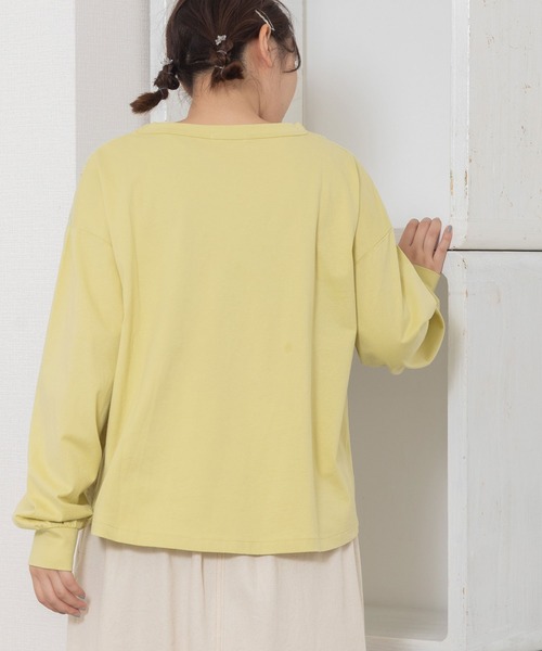 POU DOU DOU（プードゥドゥ）の「異素材ミックスプルオーバー（Tシャツ/カットソー・レディース・ブラック/オフホワイト/イエロー・3）」の12枚目の写真