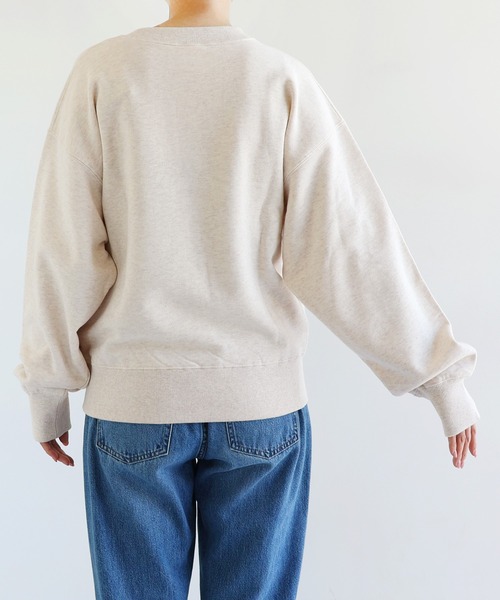 ANME（アンメ）の「【新色・新サイズ追加】ロゴ刺繍ANME裏毛スウェットトップス（スウェット・レディース・ネイビー/オートミール/ブラック/アイボリー/チャコールグレー/杢グレー/オフホワイト/ブラウン・M/XL/L/S）」の14枚目の写真