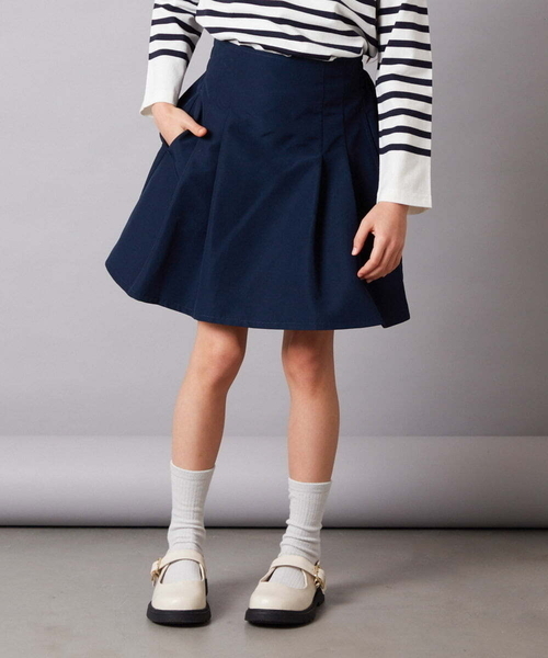 a.v.v（アーヴェヴェ）の「[140-150]【セットアップ対応】ハイウエストタックスカート（スカート・キッズ・ベージュ/ネイビー・140/150）」の21枚目の写真