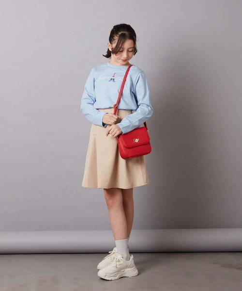 a.v.v（アーヴェヴェ）の「[140-150]【セットアップ対応】ハイウエストタックスカート（スカート・キッズ・ベージュ/ネイビー・140/150）」の11枚目の写真