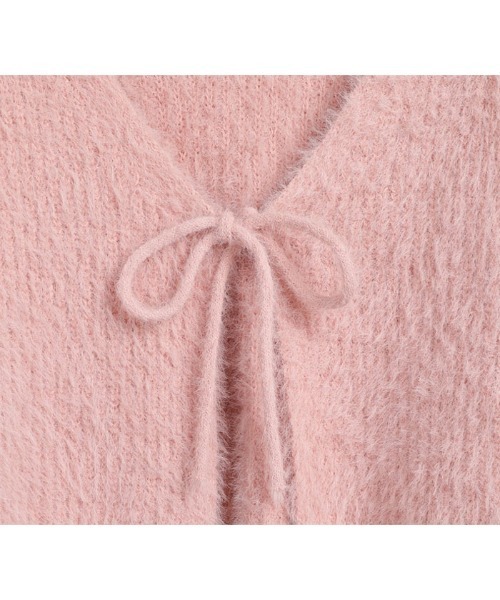 VIVID LADY（ビビッドレディー）の「ふわふわシャギーカーディガン（カーディガン/ボレロ・レディース・アイボリー/ブルーグレー/ブラック/ピンク・FREE）」の6枚目の写真