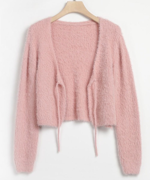 VIVID LADY（ビビッドレディー）の「ふわふわシャギーカーディガン（カーディガン/ボレロ・レディース・アイボリー/ブルーグレー/ブラック/ピンク・FREE）」の8枚目の写真
