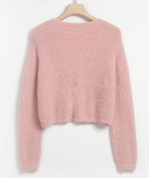 VIVID LADY（ビビッドレディー）の「ふわふわシャギーカーディガン（カーディガン/ボレロ・レディース・アイボリー/ブルーグレー/ブラック/ピンク・FREE）」の9枚目の写真