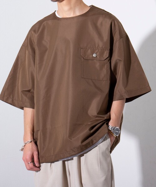 TAION(タイオン)の「【限定展開】【TAION/タイオン】ミリタリー Ripstop 半袖Tシャツ(Tシャツ/カットソー・メンズ・ブラウン/ネイビー/ブラック/セージグリーン・M/L/XL)」の1枚目の写真