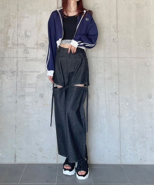 one way（ワンウェイ）の「ONWYロゴタンク / カップ付き（タンクトップ・レディース・ホワイト×ブラック/ブラック/ホワイト・FREE）」の9枚目の写真