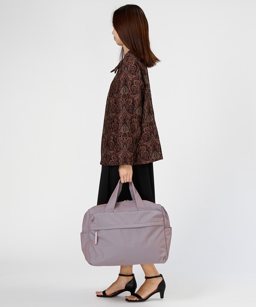World Traveler(ワールドトラベラー)の「World Traveler/ワールドトラベラー ミラ ボストンバッグ No.17535(ボストンバッグ・メンズ・ベージュ/ピンク系1/ブラック・FREE)」の10枚目の写真