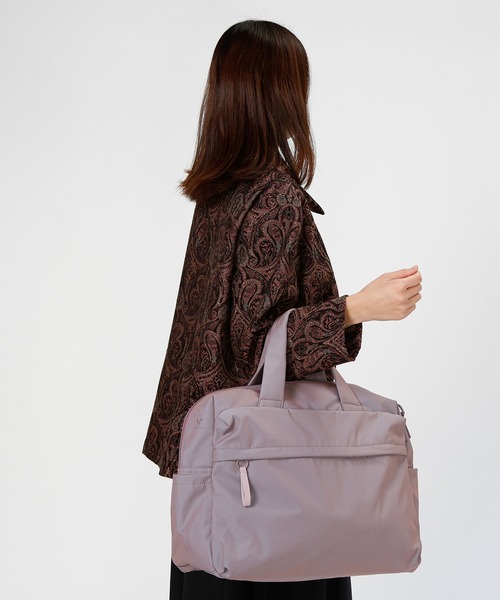 World Traveler(ワールドトラベラー)の「World Traveler/ワールドトラベラー ミラ ボストンバッグ No.17535(ボストンバッグ・メンズ・ベージュ/ピンク系1/ブラック・FREE)」の11枚目の写真