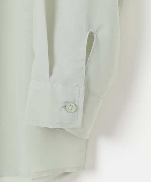 Honeys（ハニーズ）の「シアーシャツ（シャツ/ブラウス・レディース・ホワイト/ライトカーキ/ブラック/グレイッシュベージュ/サックスブルー/ピンク/ブラウン/ブルー/チャコールグレー・M/S/LL/L）」の19枚目の写真