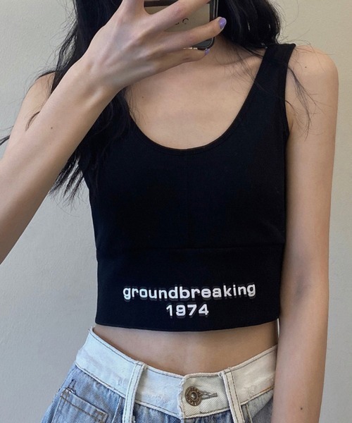 Miniministore(ミニミニストア)の「ヘソ出しtシャツ タンクトップ 韓国(Tシャツ/カットソー・レディース・ホワイト×ブラック・M/XL/L)」の13枚目の写真