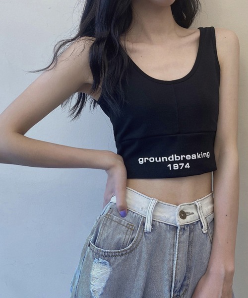 Miniministore(ミニミニストア)の「ヘソ出しtシャツ タンクトップ 韓国(Tシャツ/カットソー・レディース・ホワイト×ブラック・M/XL/L)」の14枚目の写真