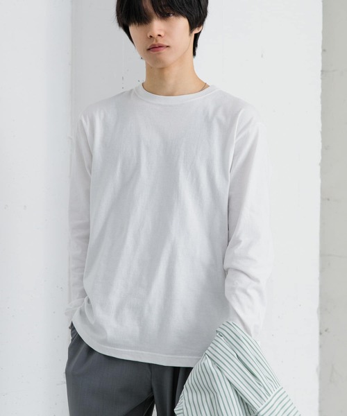 SENSE OF PLACE by URBAN RESEARCH（センスオブプレイスバイアーバンリサーチ）の「クルーネックロングTシャツ A（Tシャツ/カットソー・メンズ・ネイビー/ホワイト/ライトグレー・MEDIUM/LARGE）」の5枚目の写真