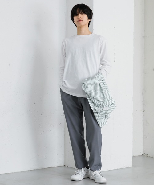 SENSE OF PLACE by URBAN RESEARCH（センスオブプレイスバイアーバンリサーチ）の「クルーネックロングTシャツ A（Tシャツ/カットソー・メンズ・ネイビー/ホワイト/ライトグレー・MEDIUM/LARGE）」の9枚目の写真