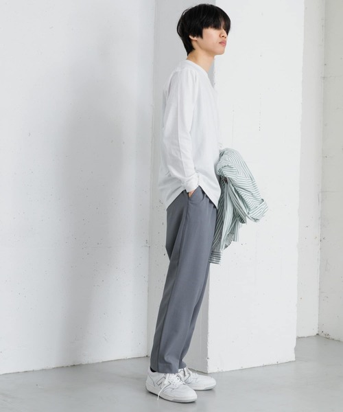 SENSE OF PLACE by URBAN RESEARCH（センスオブプレイスバイアーバンリサーチ）の「クルーネックロングTシャツ A（Tシャツ/カットソー・メンズ・ネイビー/ホワイト/ライトグレー・MEDIUM/LARGE）」の10枚目の写真