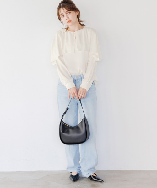 Dita Muaj.(ディータムアージュ)の「ケープ風ブラウス(シャツ/ブラウス・レディース・ナチュラル/サックスブルー/ネイビー・FREE)」の8枚目の写真