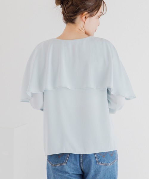 Dita Muaj.(ディータムアージュ)の「ケープ風ブラウス(シャツ/ブラウス・レディース・ナチュラル/サックスブルー/ネイビー・FREE)」の15枚目の写真