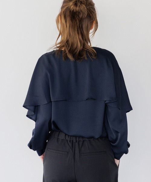 Dita Muaj.(ディータムアージュ)の「ケープ風ブラウス(シャツ/ブラウス・レディース・ナチュラル/サックスブルー/ネイビー・FREE)」の12枚目の写真