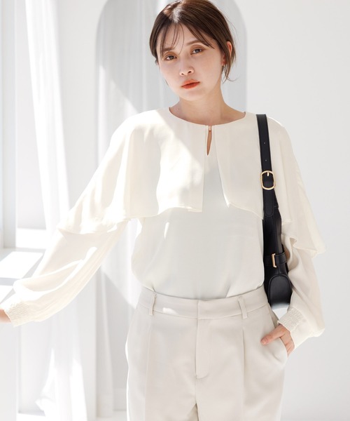 Dita Muaj.(ディータムアージュ)の「ケープ風ブラウス(シャツ/ブラウス・レディース・ナチュラル/サックスブルー/ネイビー・FREE)」の21枚目の写真