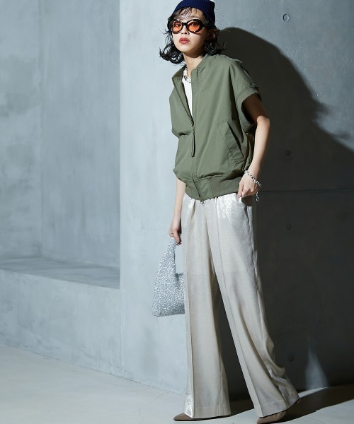 GEVS.(ジェイヴィス)の「<大きいサイズ> MA‐1ジレ GEVS.(ベスト・レディース・カーキ/ブラック・LL/3L/4L/5L/L)」の5枚目の写真