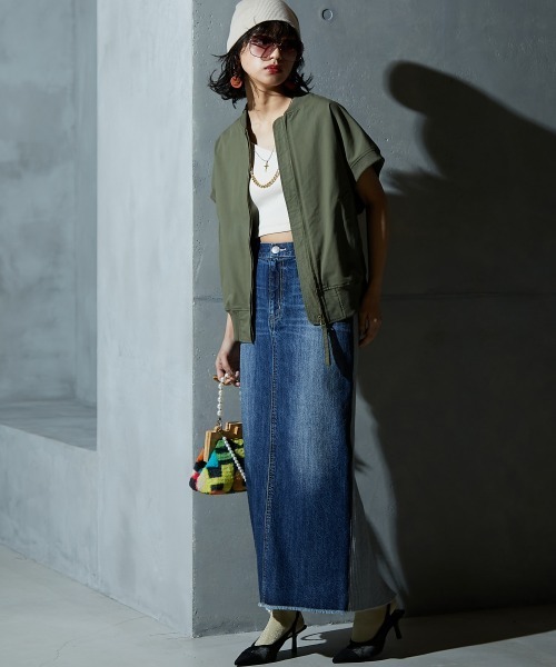 GEVS.(ジェイヴィス)の「<大きいサイズ> MA‐1ジレ GEVS.(ベスト・レディース・カーキ/ブラック・LL/3L/4L/5L/L)」の13枚目の写真