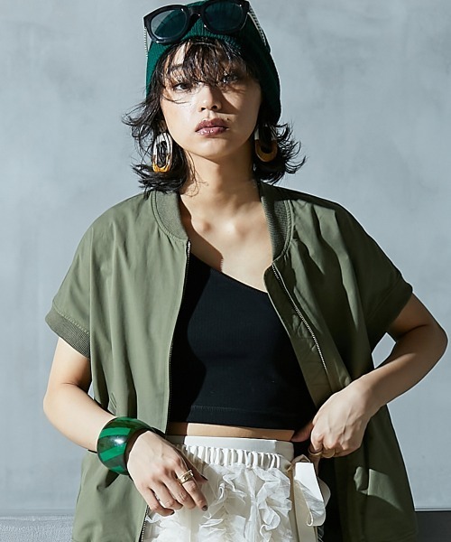 GEVS.(ジェイヴィス)の「<大きいサイズ> MA‐1ジレ GEVS.(ベスト・レディース・カーキ/ブラック・LL/3L/4L/5L/L)」の15枚目の写真