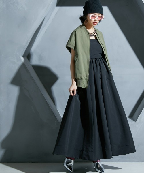 GEVS.(ジェイヴィス)の「<大きいサイズ> MA‐1ジレ GEVS.(ベスト・レディース・カーキ/ブラック・LL/3L/4L/5L/L)」の9枚目の写真