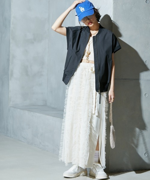 GEVS.(ジェイヴィス)の「<大きいサイズ> MA‐1ジレ GEVS.(ベスト・レディース・カーキ/ブラック・LL/3L/4L/5L/L)」の6枚目の写真