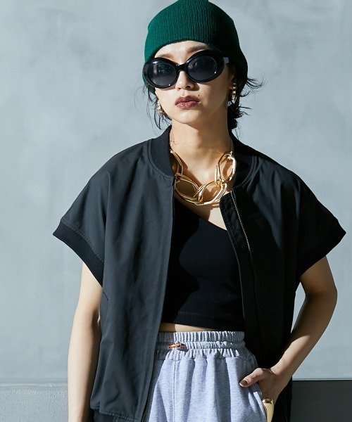 GEVS.(ジェイヴィス)の「<大きいサイズ> MA‐1ジレ GEVS.(ベスト・レディース・カーキ/ブラック・LL/3L/4L/5L/L)」の16枚目の写真