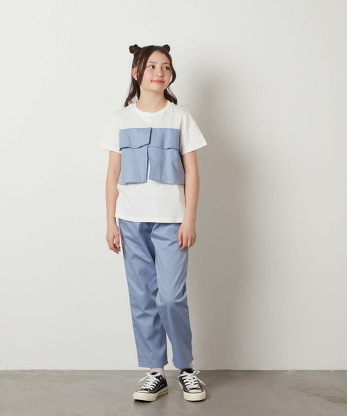 a.v.v（アーヴェヴェ）の「[160]【2点セット】フリルトップス&テーパードパンツセットアップ（その他トップス・キッズ・ダークインディゴブルー/ベージュ・160）」の21枚目の写真