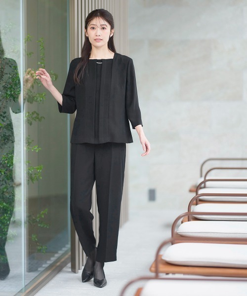 セール】【喪服・礼服】洗える防しわフォーマル3点セットスーツ