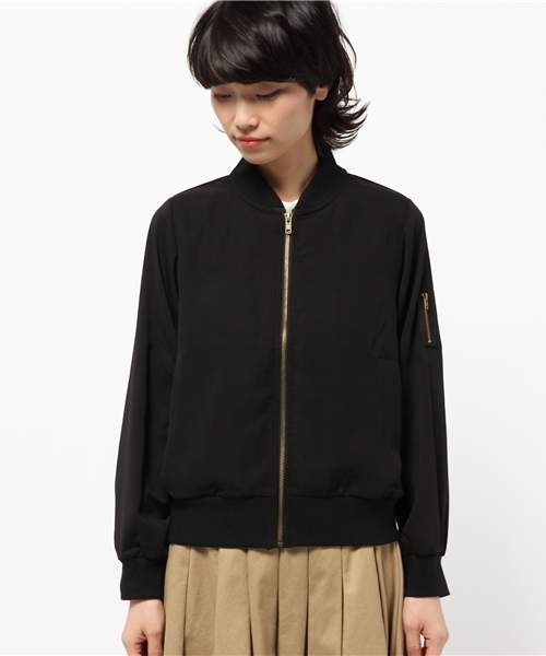 CAPRICIEUX LE'MAGE（カプリシューレマージュ）の「シフォンMA-1（ブルゾン・レディース・ホワイト/グリーン/ブラック・FREE）」の12枚目の写真